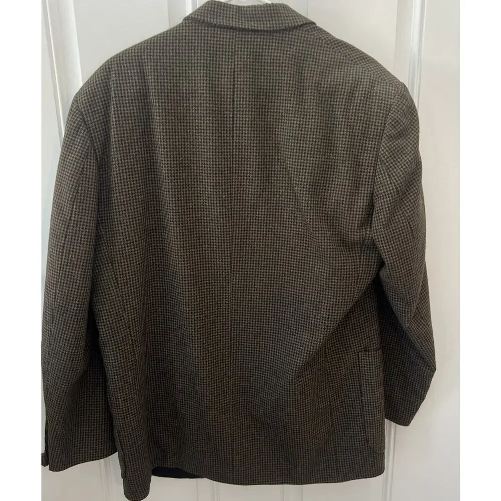 I.N.C. Vintage Houndstooth Olive/ Brown Blazer Sport Coat Retro 90’s 42R Men